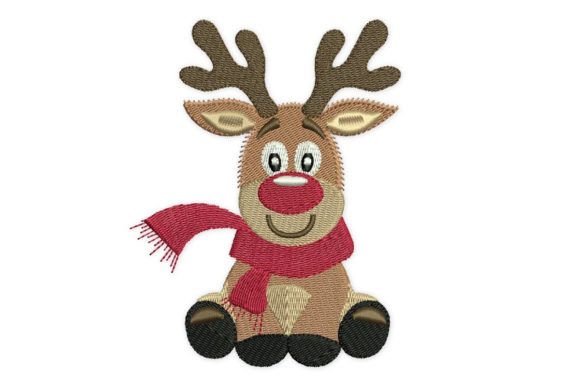 A Cute Reindeer Design for Holiday Embroidery Projects