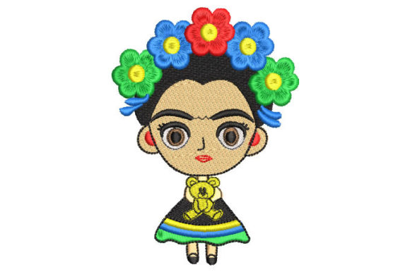 Child Doll Embroidery Design for Boutique Sweatshirt Projects