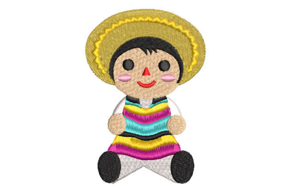 Child Doll with Hat for Boutique Sweatshirt Projects