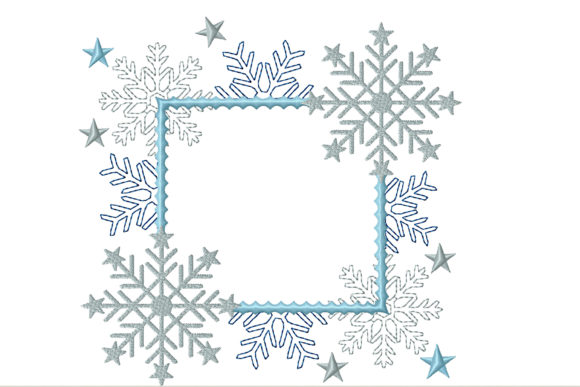 Frame for Monogram with Snowflakes