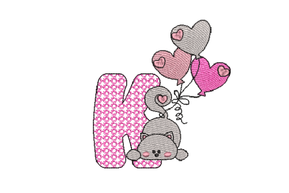 Letter K Cat Sketch: Charming Hand-Drawn Cat Initial Design