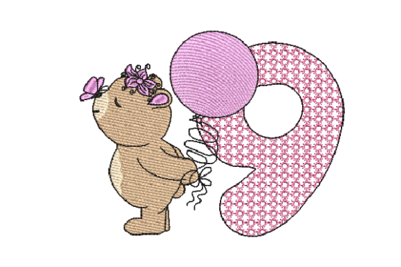 Number 9 Cute Teddy Embroidery Design: A Designer’s Review for Business Use